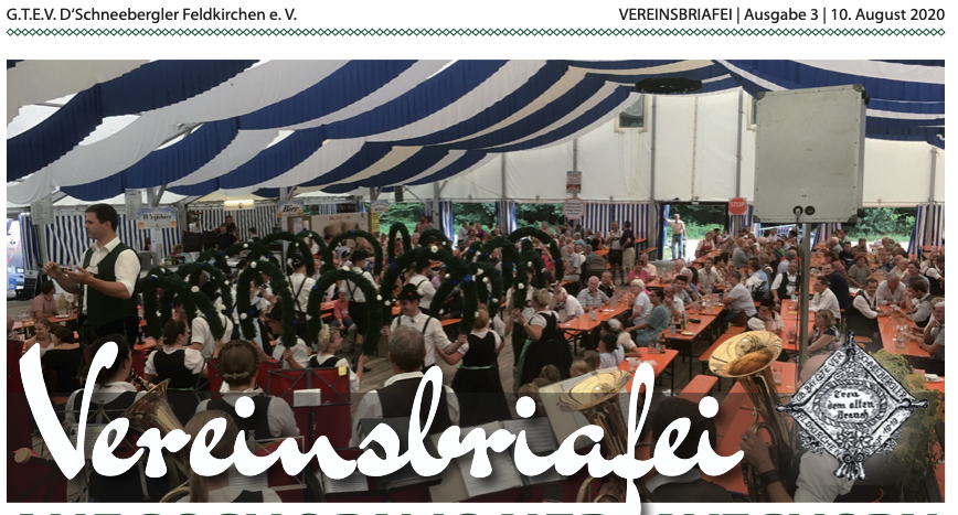 Titelbild Vereinsbrief Festzelt